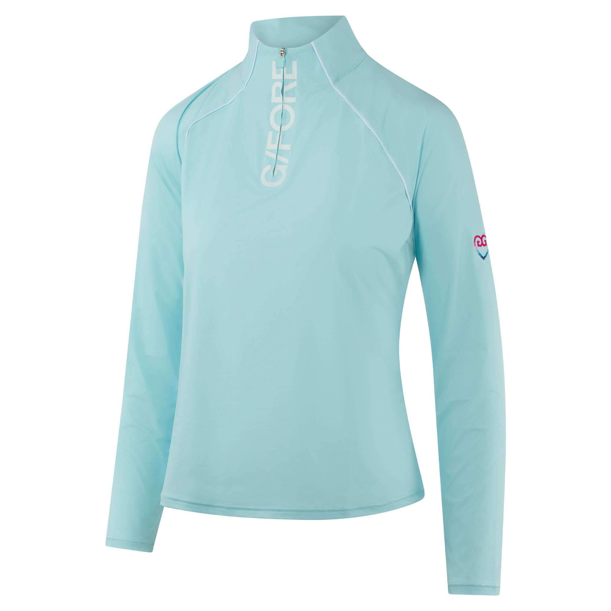 G/FORE Print Silky Tech Nylon Gradient Heart Ladies Golf Mid Layer Daybreak